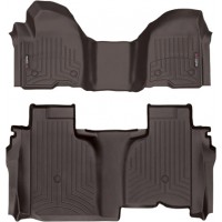 Коврики WeatherTech Choco для Chevrolet Silverado (mkIV); GMC Sierra (mkV)(double cab)(1 row bench)(no storage under 2 row) 2019→