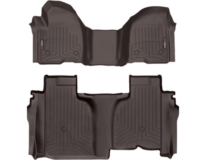 Коврики WeatherTech Choco для Chevrolet Silverado (mkIV); GMC Sierra (mkV)(double cab)(1 row bench)(no storage under 2 row) 2019→, цена: 15 686 грн.