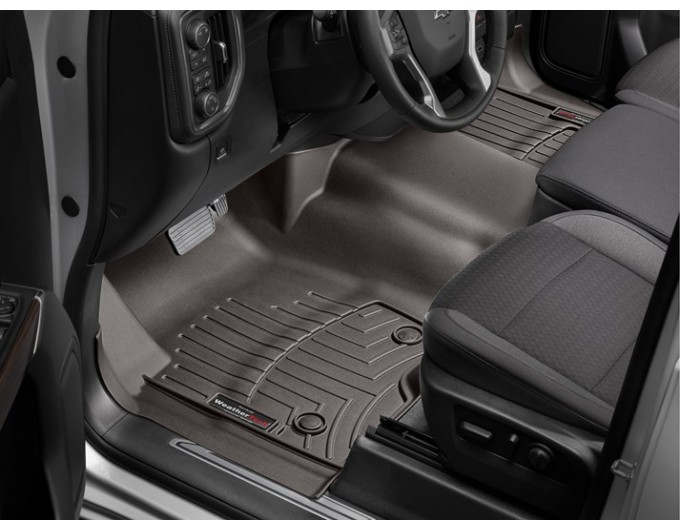Коврики WeatherTech Choco для Chevrolet Silverado (mkIV); GMC Sierra (mkV)(crew cab)(1 row bench)(with storage under 2 row) 2019→, цена: 15 686 грн.