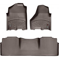 Коврики WeatherTech Choco для Dodge Ram (mkIV)(mega cab)(1 fixing hook)(with Full Lenght Console)(no PTO Kit)( 2009-2012