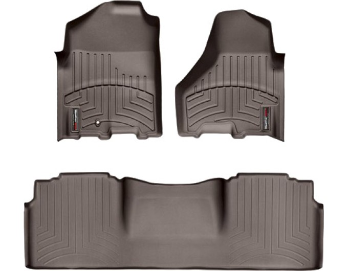 Коврики WeatherTech Choco для Dodge Ram (mkIV)(mega cab)(1 fixing hook)(with Full Lenght Console)(no PTO Kit)( 2009-2012, цена: 11 709 грн.
