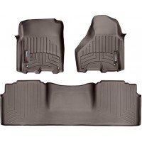 Коврики WeatherTech Choco для Dodge Ram (mkIV)(mega cab)(4 fixing hooks)(with Full Lenght Console) 2012-2018
