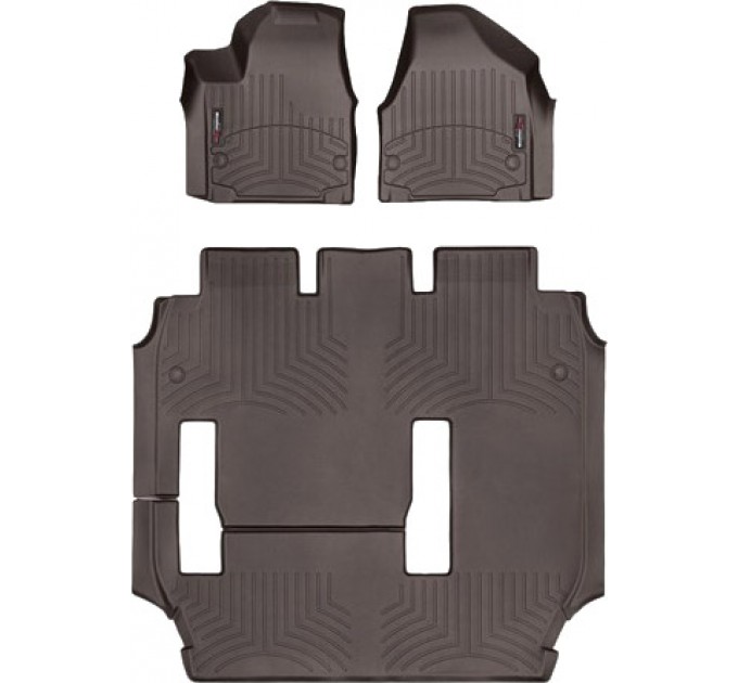 Коврики Weathertech Choco для Chrysler Pacifica (mkII)(not hybrid)(2 row bench seats)(1-2-3 row) 2016-2019, ціна: 12 640 грн.