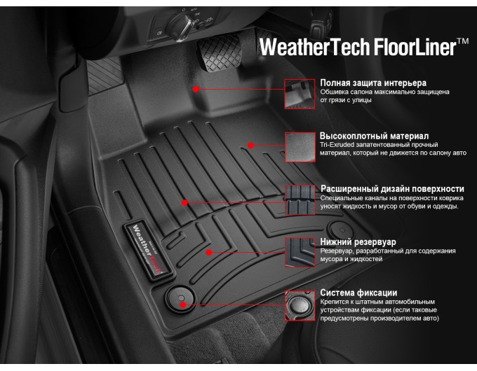 Коврики WeatherTech Grey для Cadillac SRX (mkI)(AWD) 2004-2005, цена: 10 602 грн.