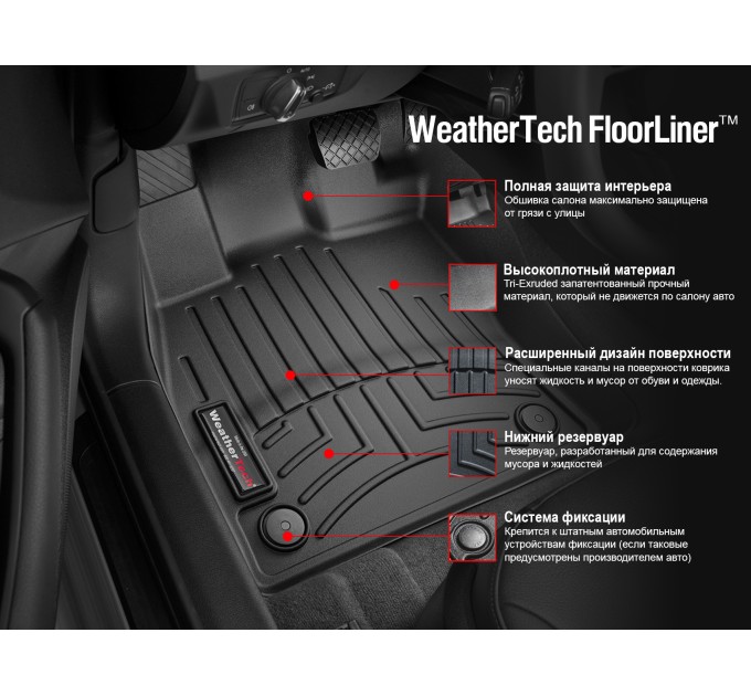 Коврики WeatherTech Grey для Audi A4/S4/RS4 (B6/B7) 2001-2009; Seat Exeo (mkI)(1 row) 2008-2013, цена: 6 625 грн.