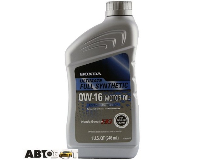 Моторна олива Honda ULTIMATE FULL SYNTHETIC 0W-16 SN 087989062 946мл, ціна: 1 023 грн.