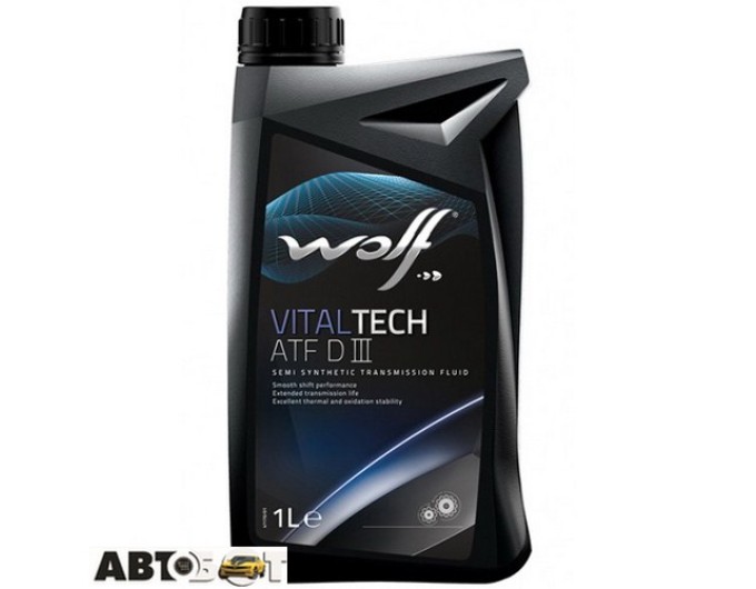 Трансмісійна олива WOLF VITALTECH ATF DIII 1л, ціна: 423 грн.