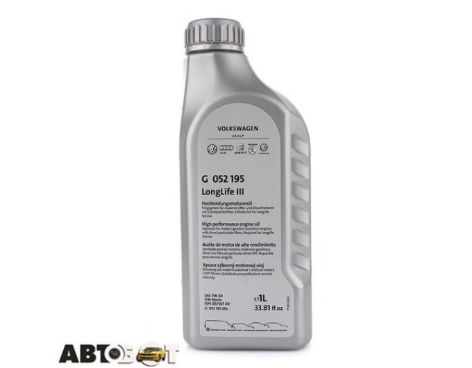 Моторное масло VAG Longlife III 5W-30 G052195M2 1л, цена: 564 грн.