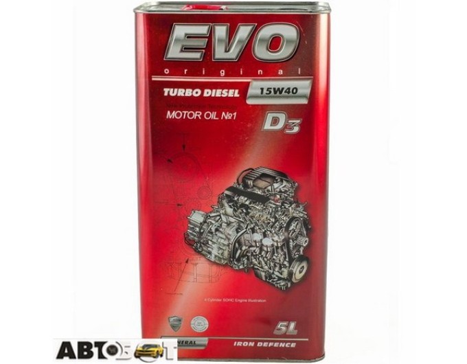 Моторна олива EVO TURBO DIESEL D3 15W-40 5л, ціна: 1 730 грн.