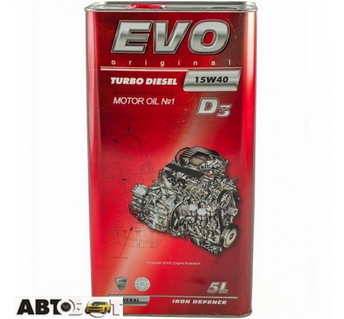 Моторна олива EVO TURBO DIESEL D3 15W-40 5л, ціна: 951 грн.