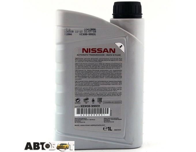 Трансмісійна олива Nissan ATF Matic Fluid D KE90899931 1л, ціна: 1 160 грн.