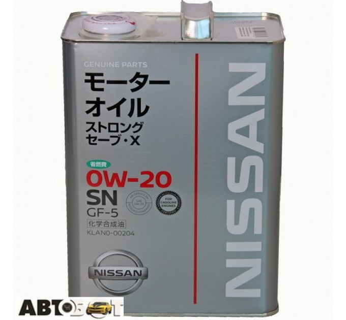 Моторна олива Nissan Strong Save-X 0W-20 SN KLAN0-00204 4л, ціна: 2 451 грн.