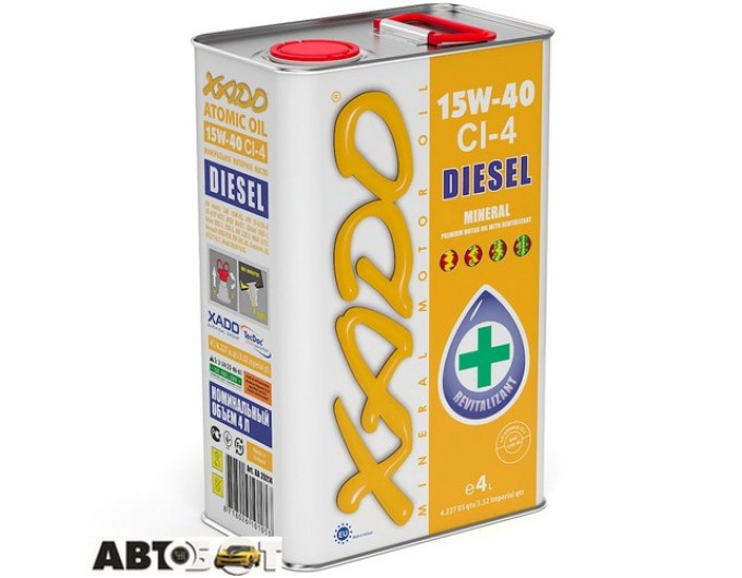 Моторное масло XADO 15W-40 CI-4 Diesel XA 20214 4л, цена: 1 668 грн.
