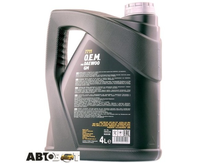 Моторна олива MANNOL 7711 O.E.M. for Daewoo GM 5W-40 4л, ціна: 2 084 грн.