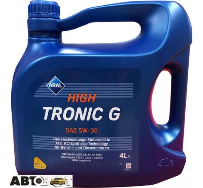 Моторное масло ARAL HighTronic G 5W-30 4л, цена: 1 331 грн.