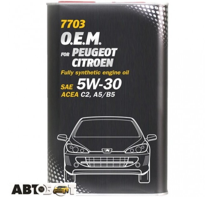 Моторное масло MANNOL O.E.M. for Peugeot Citroen 5W-30 7703 1л, цена: 629 грн.