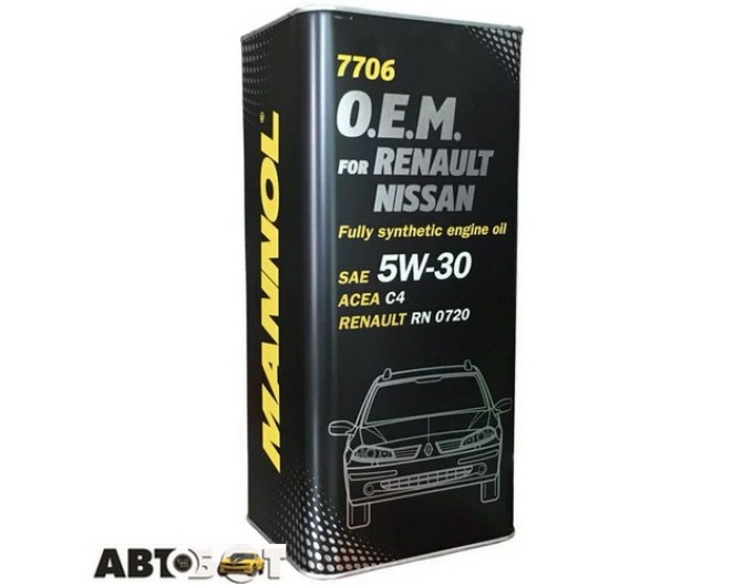 Моторна олива MANNOL O.E.M. for Renault Nissan 5W-30 7706 metal 5л, ціна: 4 057 грн.
