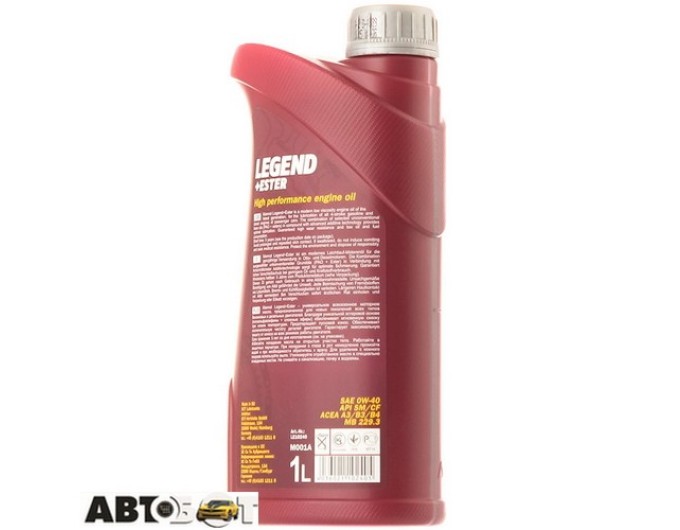 Моторна олива MANNOL LEGEND+Ester 0W-40 1л, ціна: 1 088 грн.