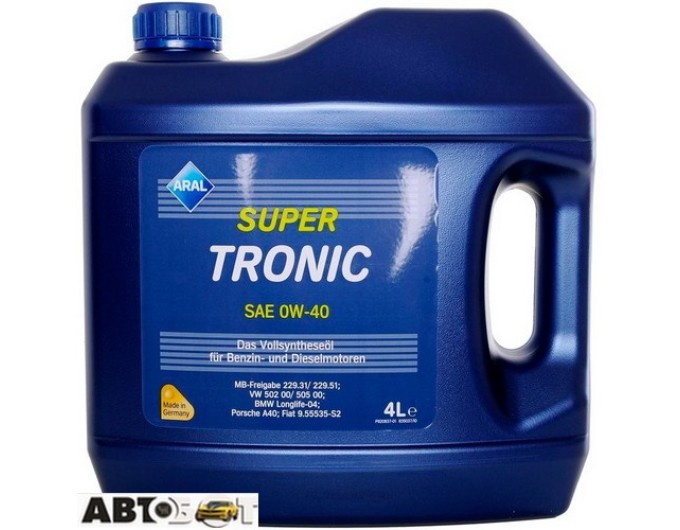 Моторное масло ARAL SuperTronic 0W-40 4л, цена: 3 300 грн.
