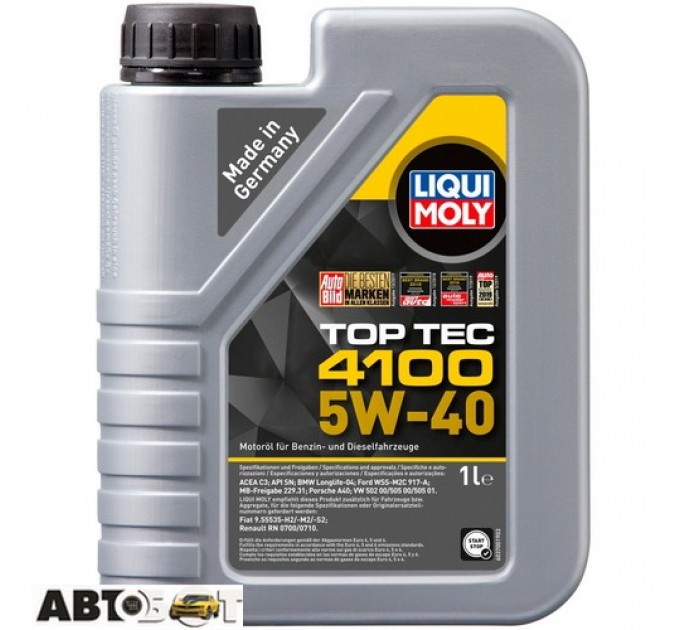 Моторное масло LIQUI MOLY TOP TEC 4100 5W-40 7500 1л, цена: 604 грн.