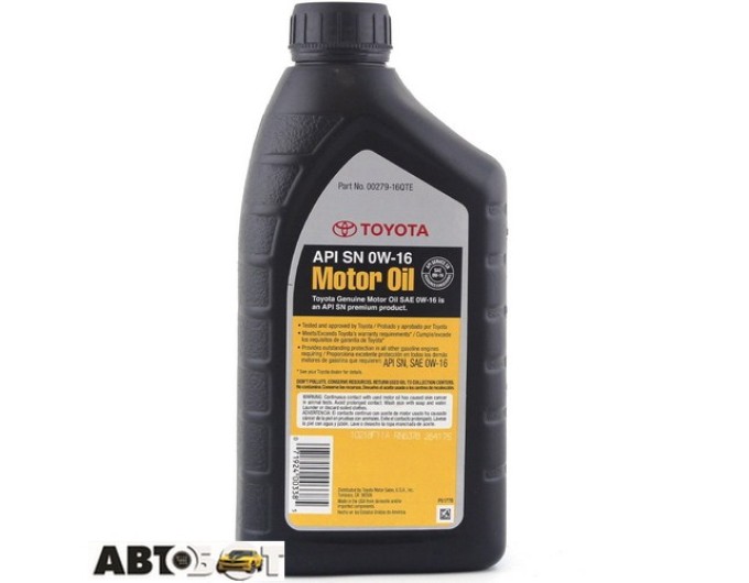 Моторное масло Toyota Synthetic Motor Oil 0W-16 0027916QTE 946мл, цена: 590 грн.