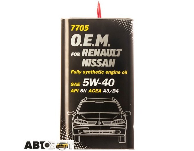 Моторна олива MANNOL 7705 O.E.M. for Renault Nissan 5W-40 4л, ціна: 2 084 грн.