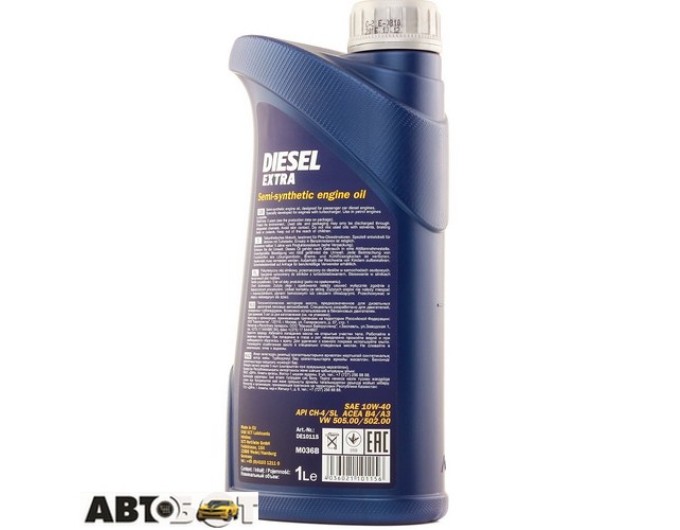 Моторное масло MANNOL DIESEL EXTRA 10W-40 1л, цена: 572 грн.