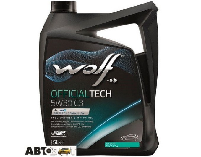 Моторное масло WOLF OFFICIALTECH 5W-30 C2/C3 5л, цена: 1 781 грн.