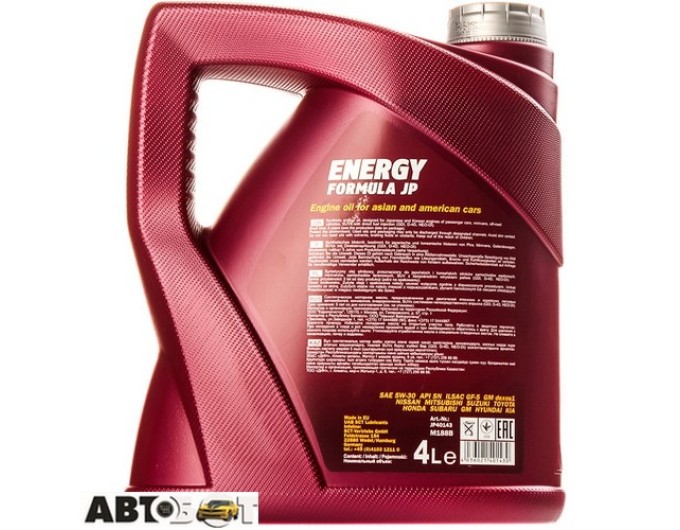 Моторна олива MANNOL ENERGY FORMULA JP 5W-30 4л, ціна: 2 529 грн.