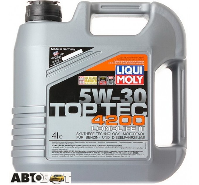 Моторное масло LIQUI MOLY TOP TEC 4200 5W-30 3715 4л, цена: 3 227 грн.