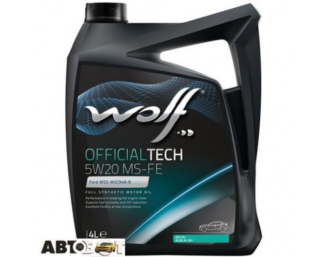 Моторна олива WOLF OFFICIALTECH 5W-20 MS-FE 4л, ціна: 1 641 грн.