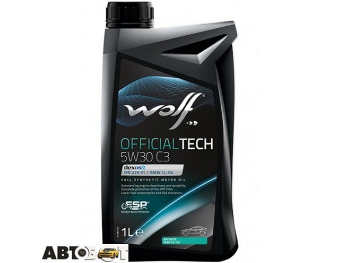 Моторное масло WOLF OFFICIALTECH 5W-30 C3 1л, цена: 357 грн.