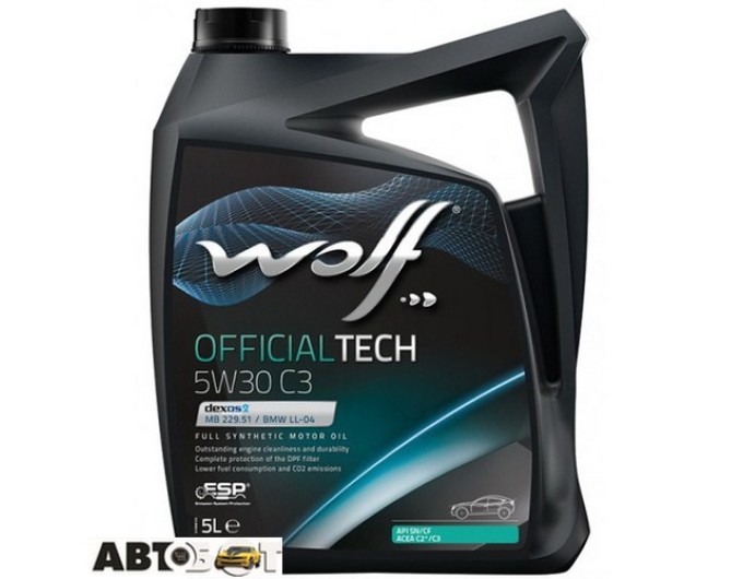 Моторное масло WOLF OFFICIALTECH 5W-30 C3 5л, цена: 1 555 грн.
