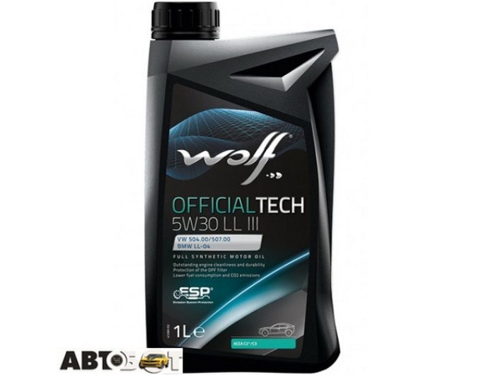Моторное масло WOLF OFFICIALTECH 5W-30 LL III 1л, цена: 475 грн.