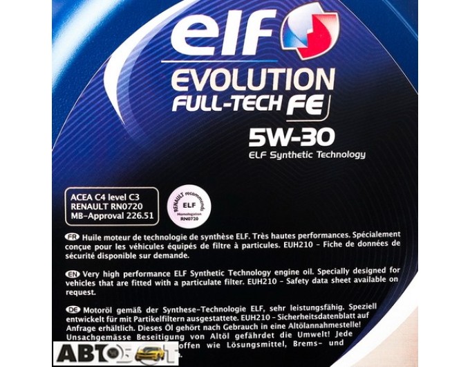 Моторное масло ELF EVOLUTION FULL-TECH FE 5W-30 5л, цена: 2 165 грн.