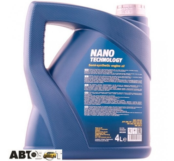 Моторна олива MANNOL NANO TECHNOLOGY 10W-40 4л, ціна: 1 492 грн.