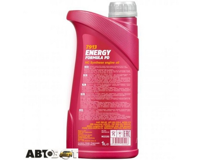 Моторна олива MANNOL ENERGY FORMULA PD 5W-40 1л, ціна: 1 248 грн.