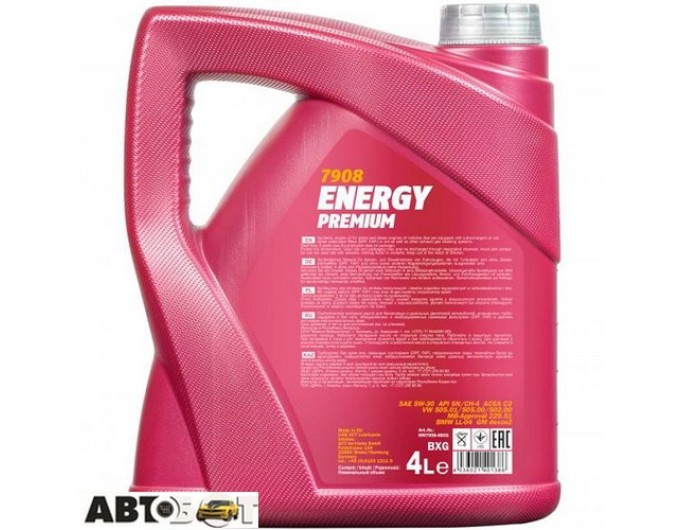 Моторное масло MANNOL ENERGY PREMIUM 5W-30 4л, цена: 3 082 грн.