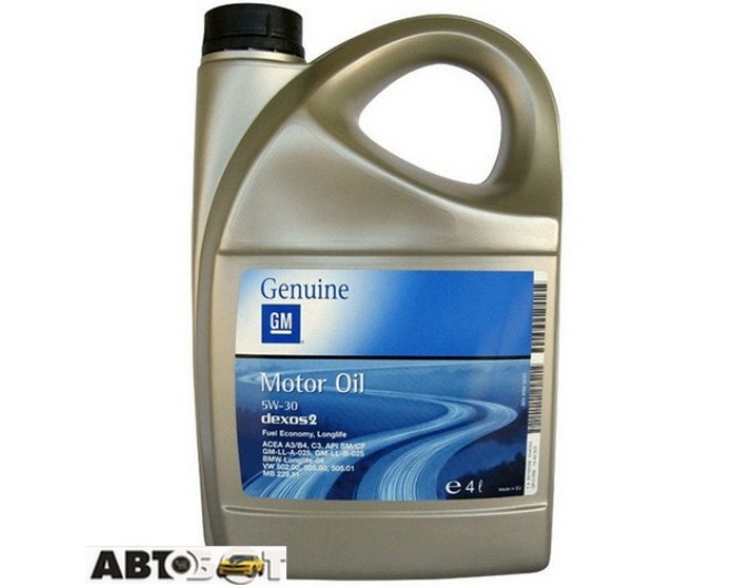 Моторна олива General Motors Dexos-2 LongLife 5W-30 SM/CF 1942002 4л, ціна: 1 550 грн.