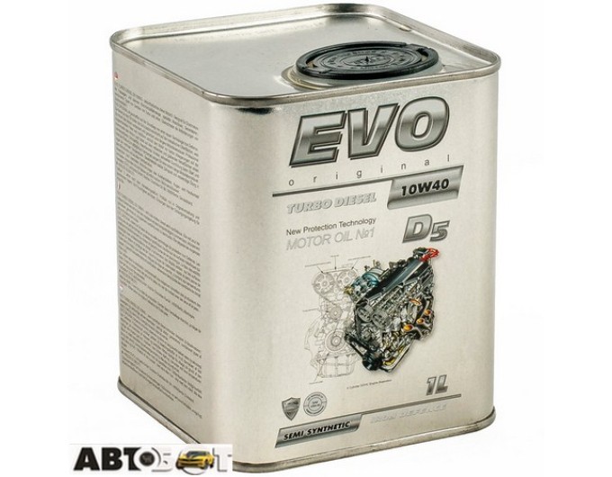 Моторна олива EVO Turbo Diesel D5 10W-40 1л, ціна: 387 грн.