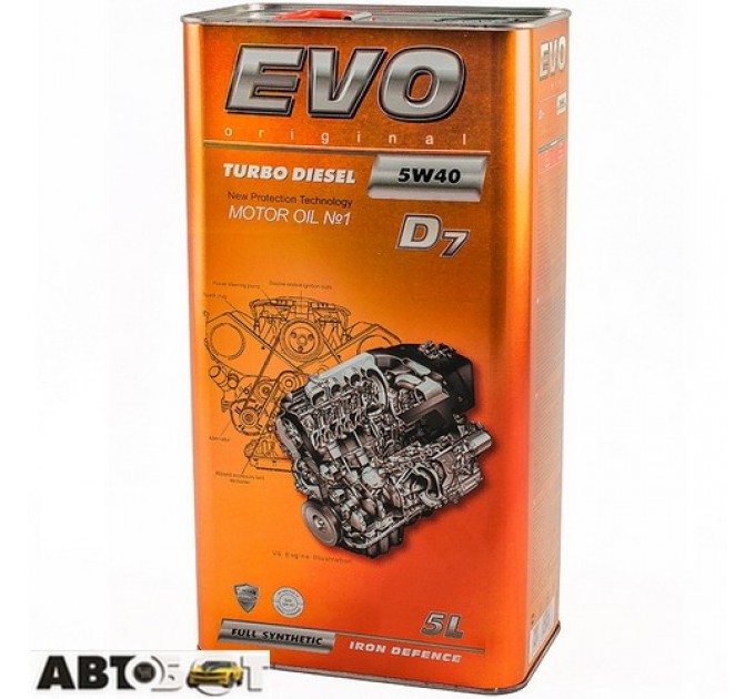Моторное масло EVO TURBO DIESEL D7 5W-40 5л, цена: 3 852 грн.
