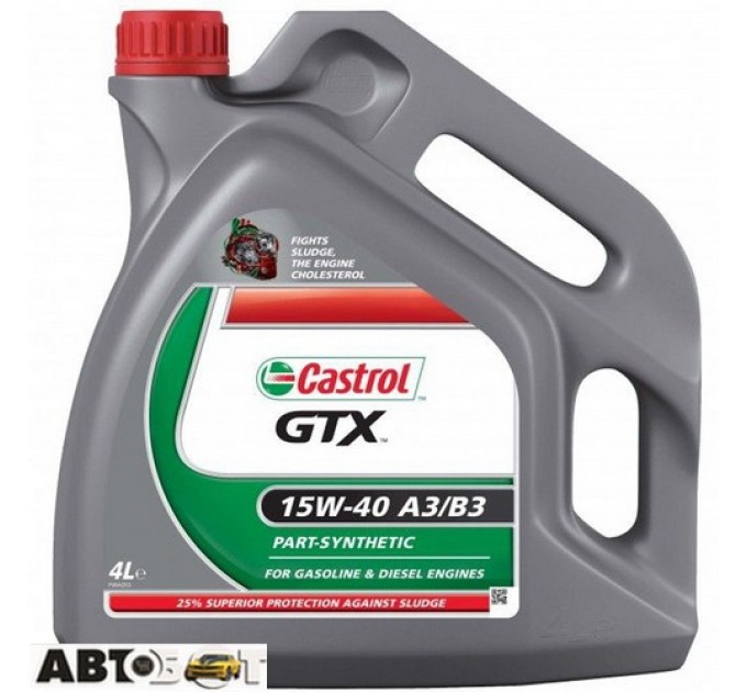 Моторна олива CASTROL GTX 15W-40 A3/B3 4л, ціна: 1 348 грн.