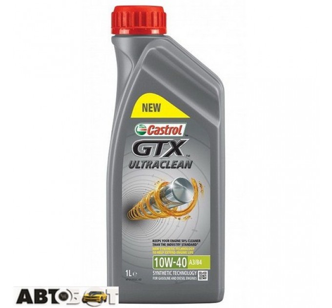 Моторна олива CASTROL GTX UltraClean 10W-40 A3/B4 1л, ціна: 349 грн.