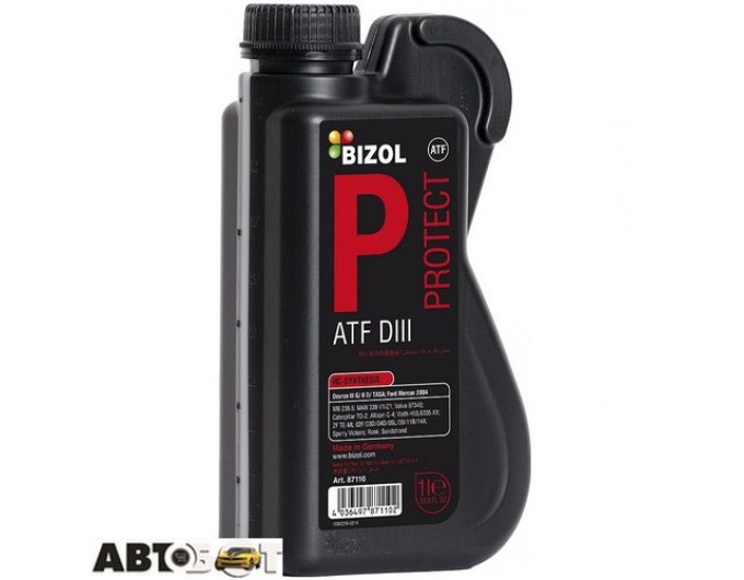 Трансмісійна олива BIZOL Protect ATF DIII B87110 1л, ціна: 1 123 грн.