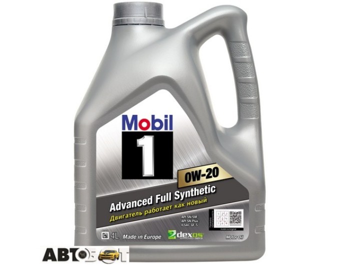 Моторное масло MOBIL 1 0W-20 4л, цена: 3 112 грн.
