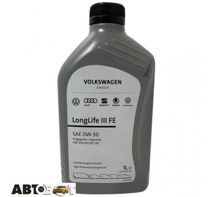 Моторное масло VAG LongLife III FE 0W-30 GS55545M2 1л, цена: 517 грн.