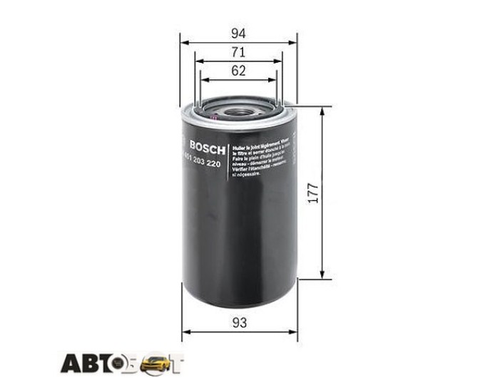 Масляный фильтр Bosch 0 451 203 220, цена: 489 грн.