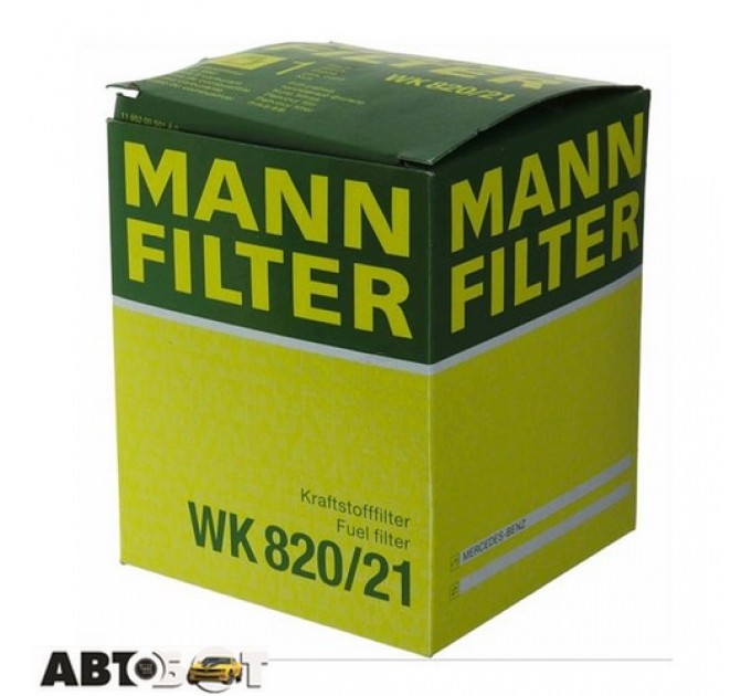 Паливний фільтр MANN WK 820/21, ціна: 3 199 грн.