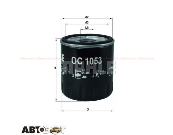 Фільтр оливи MAHLE OC 1053, ціна: 677 грн.