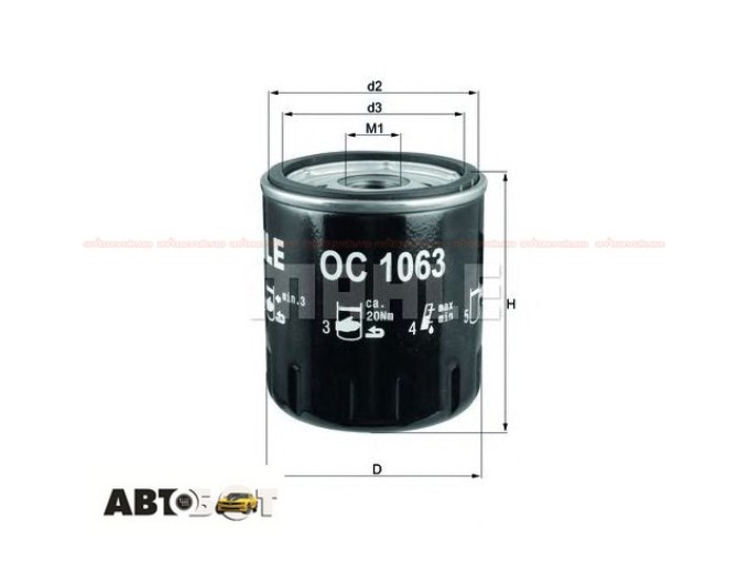 Масляный фильтр MAHLE OC 1063, цена: 500 грн.